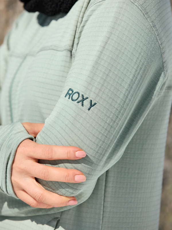 2 Vertere - Sudadera con Cremallera para Mujer Verde ERJFT04827 Roxy