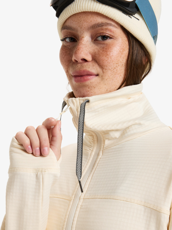 6 Vertere - Zip-Up Sweatshirt for Women Beige ERJFT04827 Roxy