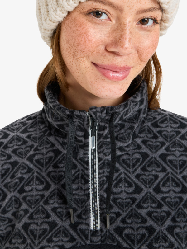 12 Sayna - Half Zip Polar Pullover for Women Black ERJFT04831 Roxy