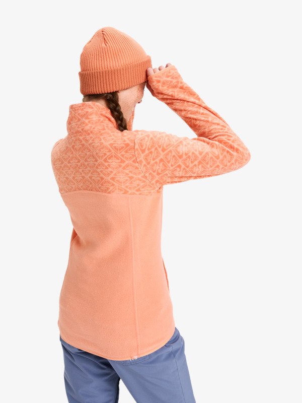 9 Sayna - Half Zip Polar Pullover for Women Pink ERJFT04831 Roxy