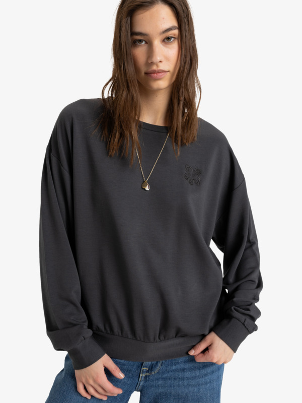 0 Surfing By Moonlight - Pullover Sweatshirt for Women Black ERJFT04850 Roxy