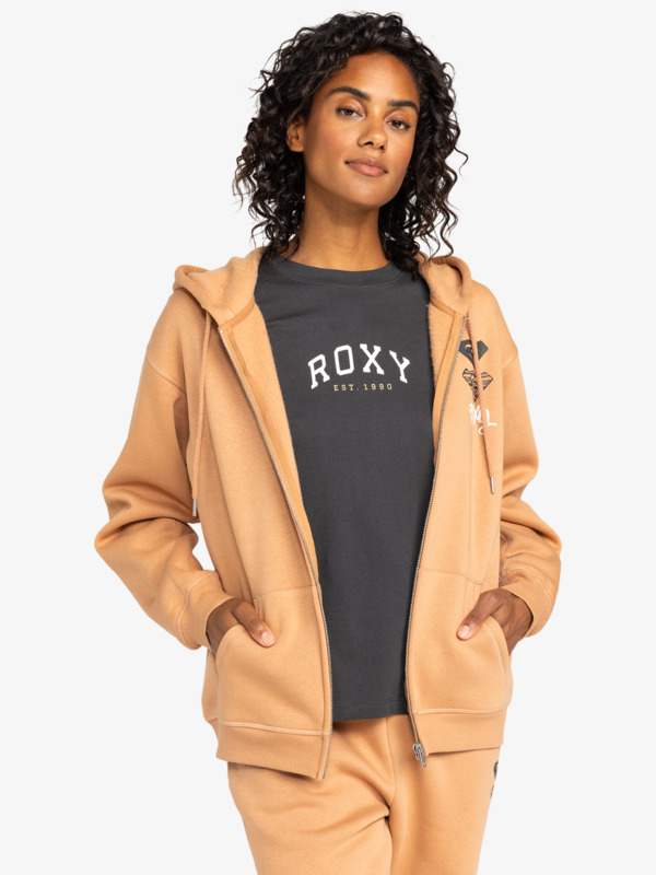 0 Surf Stoked - Zip-Up Hoodie for Women Brown ERJFT04853 Roxy