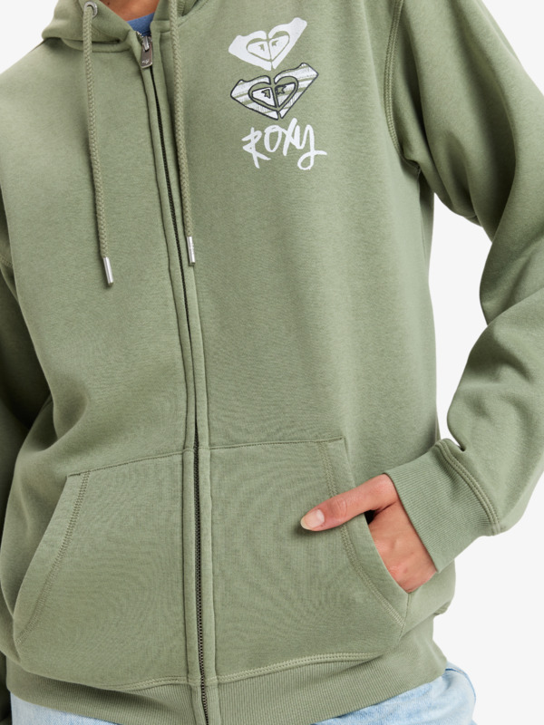 3 Surf Stoked - Zip-Up Hoodie for Women Green ERJFT04853 Roxy