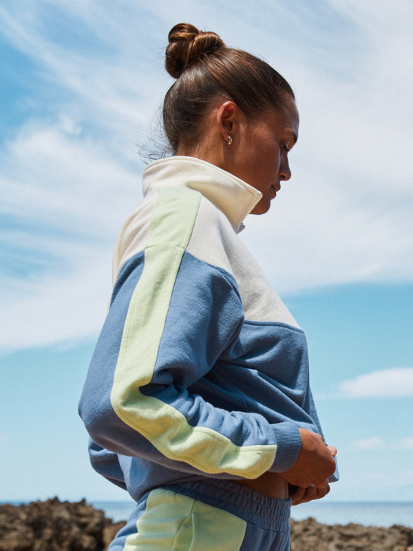 1 Essential Energy - Sweatshirt mit Halbreißverschluss für Frauen Blau ERJFT04860 Roxy