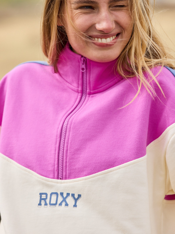 3 Essential Energy - Sweatshirt com fecho de correr na gola para Mulher Pink ERJFT04860 Roxy