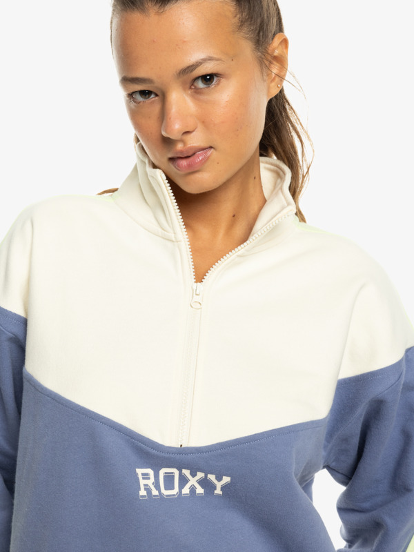 8 Essential Energy - Sweatshirt mit Halbreißverschluss für Frauen Blau ERJFT04860 Roxy