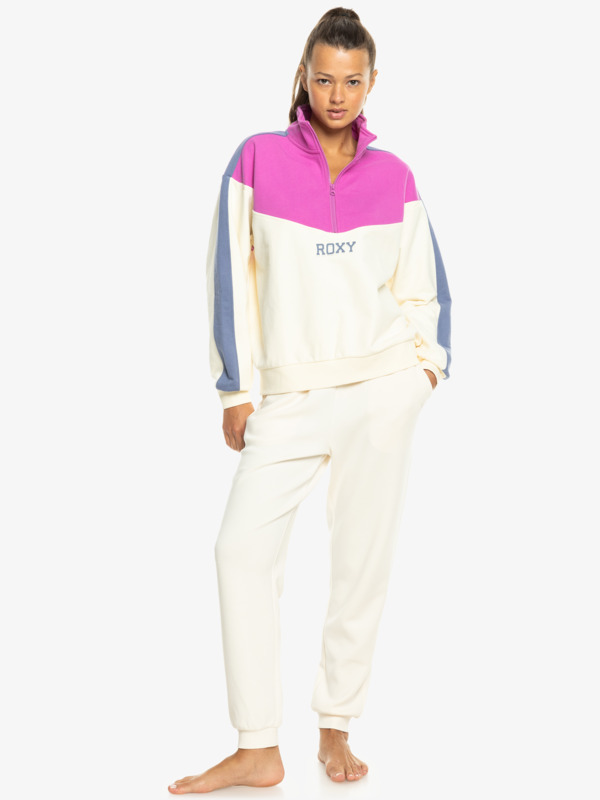 9 Essential Energy - Sweater met Korte Rits voor Dames Pink ERJFT04860 Roxy