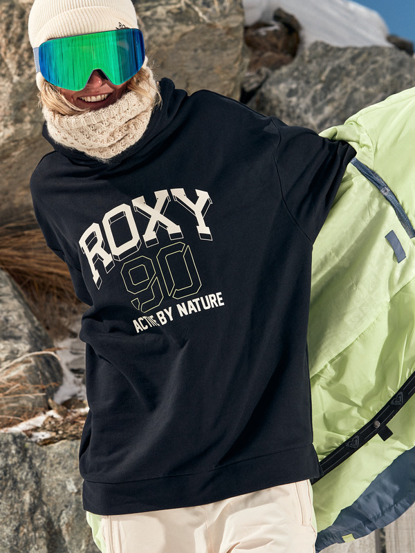 0 Essential Energy - Pullover con cappuccio da Donna Black ERJFT04862 Roxy