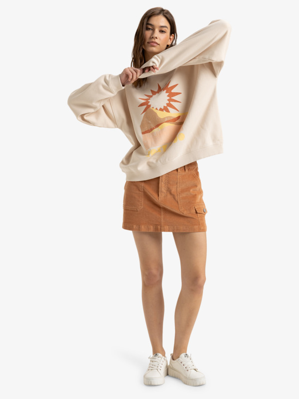 3 Lineup - Pullover Sweatshirt for Women Beige ERJFT04865 Roxy