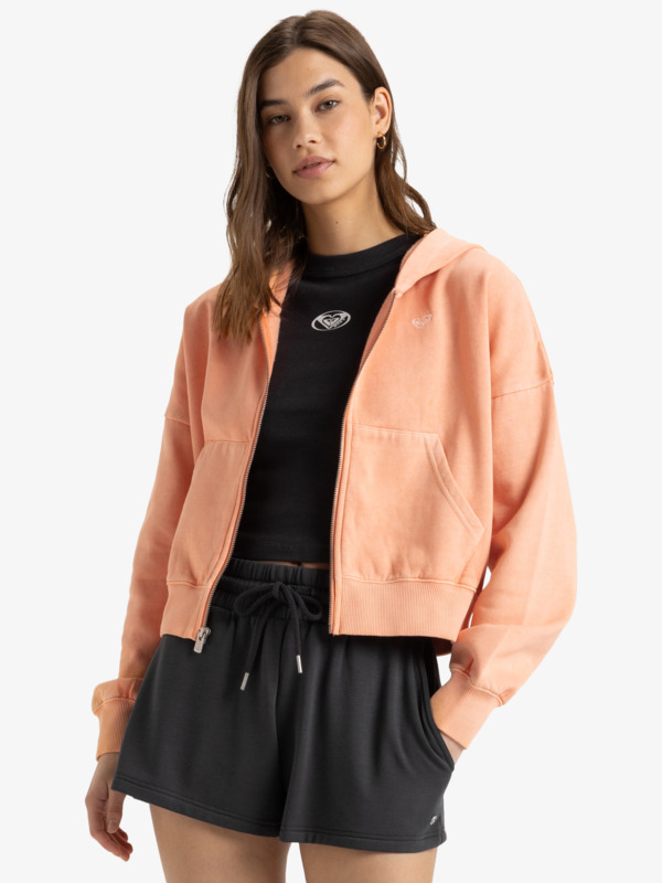 5 Sahara Vibes - Zip-Up Hoodie for Women Pink ERJFT04873 Roxy