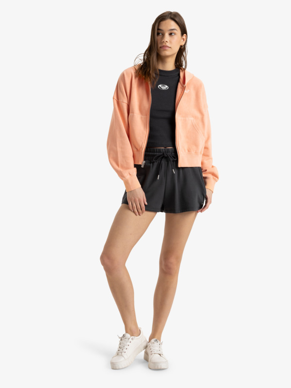 8 Sahara Vibes - Sweatshirt com capuz e fecho de correr para Mulher Pink ERJFT04873 Roxy