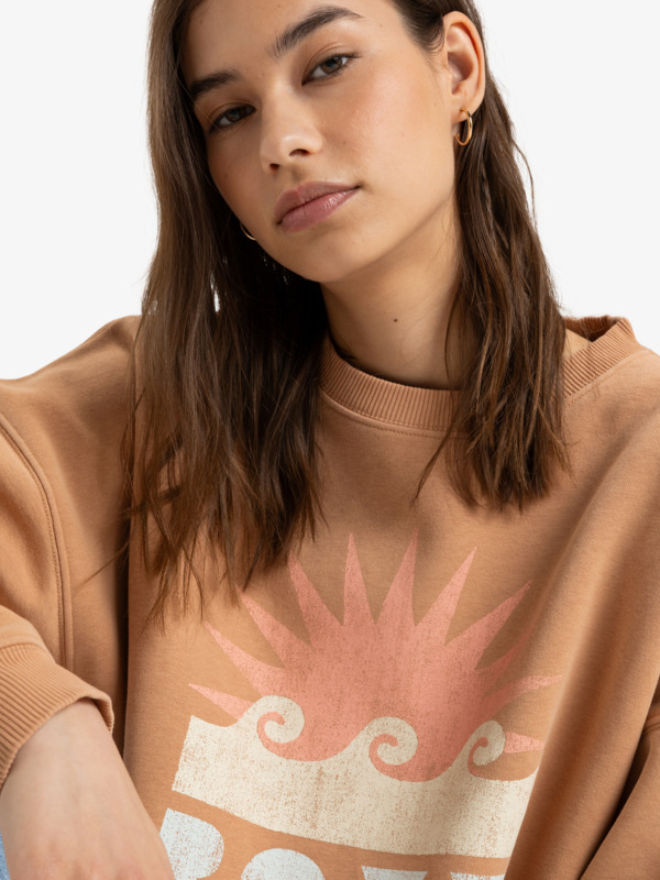 2 Line Up - Pullover Sweatshirt for Women Brown ERJFT04874 Roxy