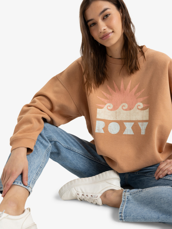 3 Line Up - Felpa pullover da Donna Brown ERJFT04874 Roxy