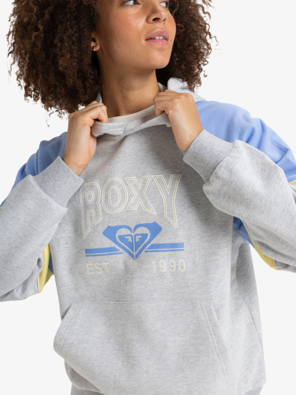 3 Essential Energy Blockd - Pullover Hoodie for Women Gray ERJFT04937 Roxy