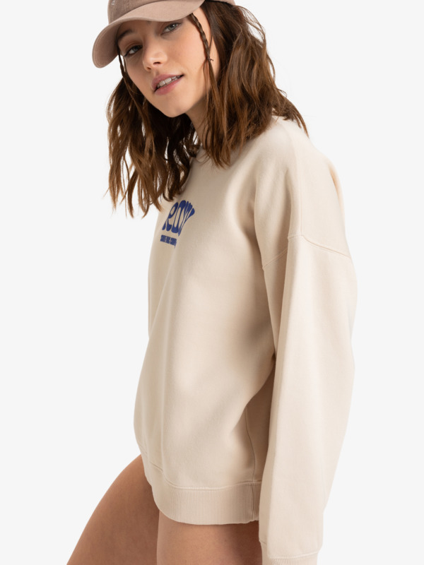 1 Lineup - Sweat à col rond pour Femme Beige ERJFT04941 Roxy