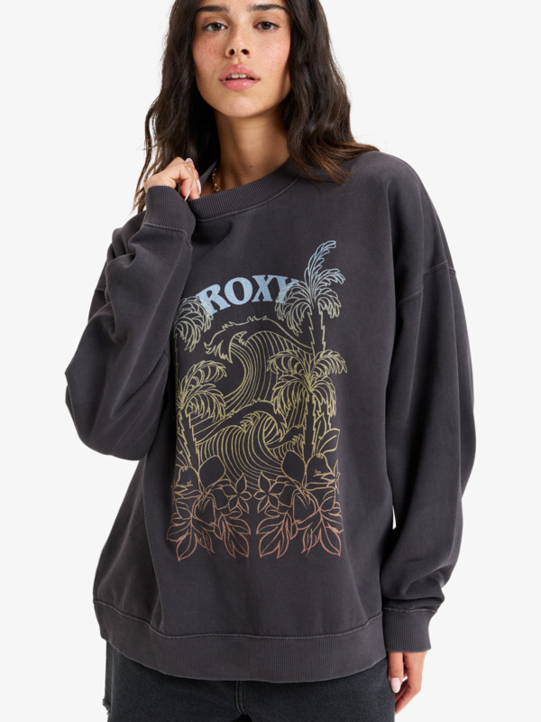 0 Lineup - Sweat à col rond pour Femme Noir ERJFT04942 Roxy