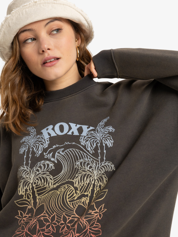 2 Lineup - Crew Neck Sweatshirt for Women Black ERJFT04942 Roxy