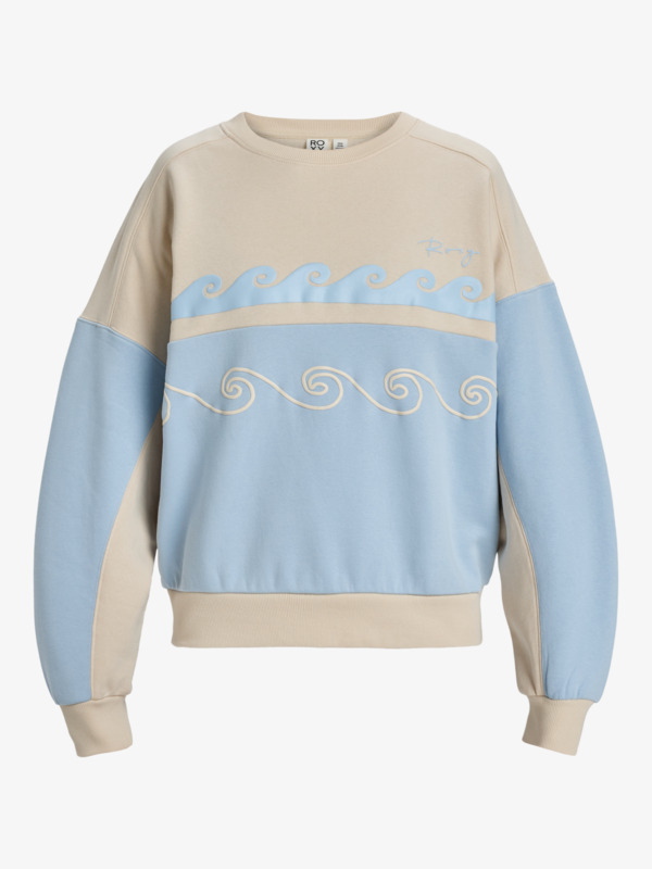 6 Waves Of Nature - Sweater met ronde hals voor Dames Beige ERJFT04943 Roxy