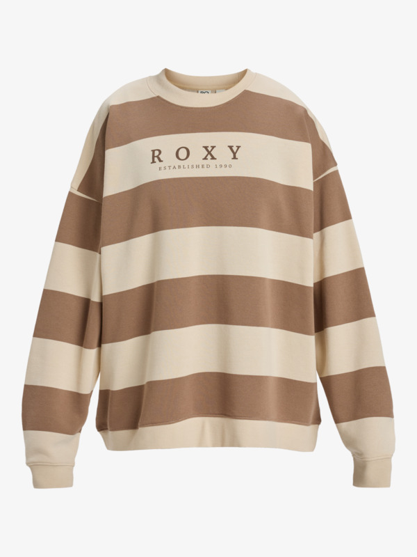 5 Strictly Stripes - Sweat à col rond pour Femme Beige ERJFT04954 Roxy