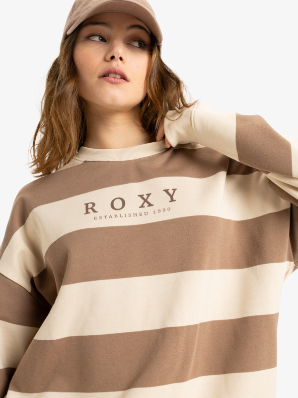 2 Strictly Stripes - Sweatshirt mit Rundhalsausschnitt für Frauen Beige ERJFT04954 Roxy