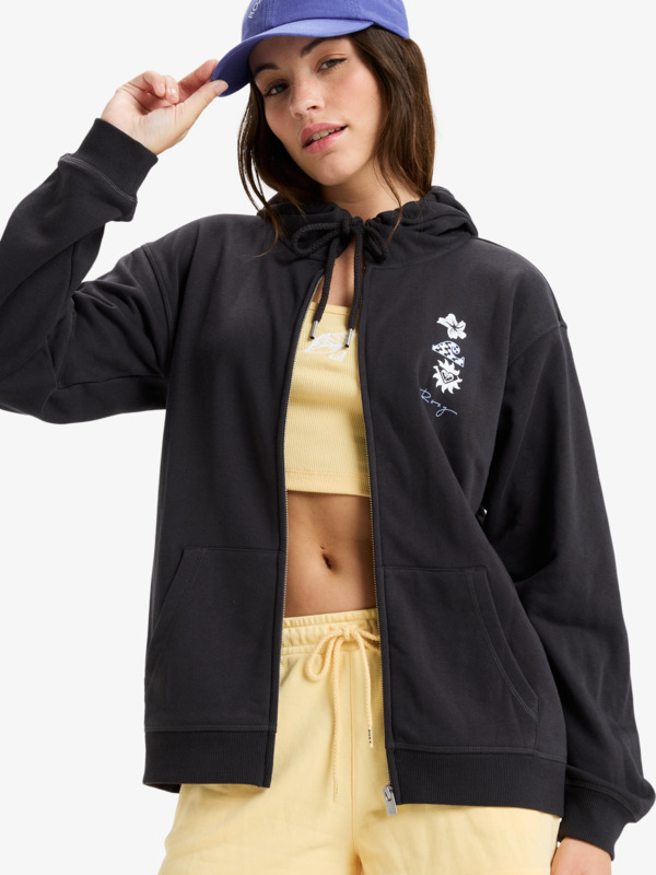 6 Surf Stoked - Sudadera con capucha y cremallera para Mujer Negro ERJFT04956 Roxy