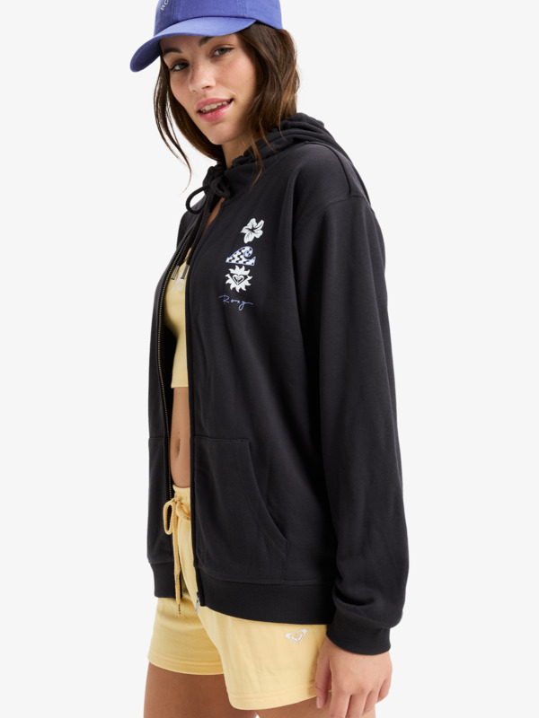 1 Surf Stoked - Hoody met Rits over de hele lengte voor Dames Black ERJFT04956 Roxy