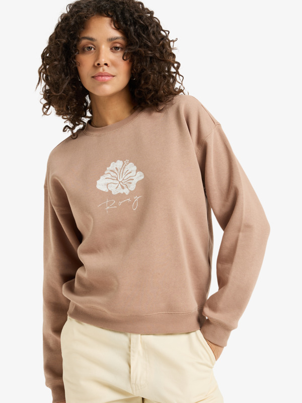 0 Perfect Place - Sudadera de cuello redondo para Mujer Marron ERJFT04958 Roxy