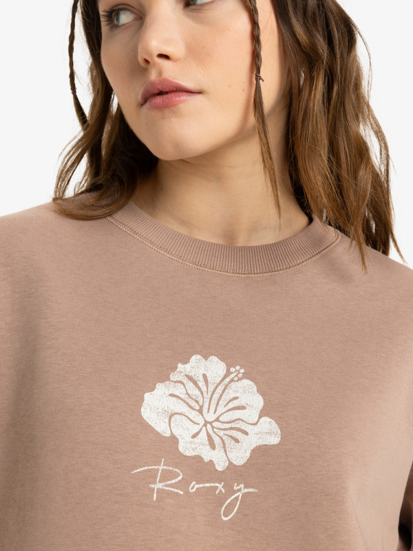 2 Perfect Place - Crew Neck Sweatshirt para Mulher Marrom ERJFT04958 Roxy