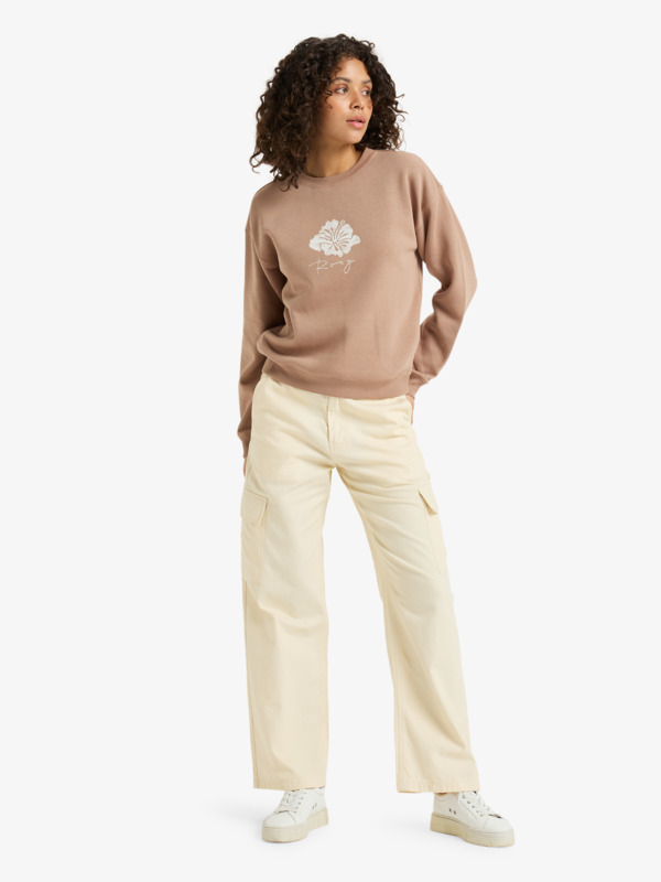 3 Perfect Place - Crew Neck Sweatshirt para Mulher Marrom ERJFT04958 Roxy