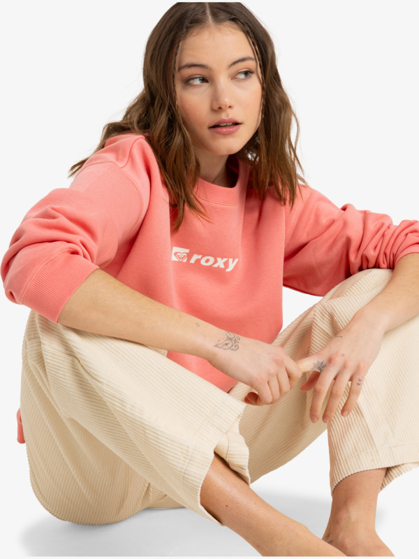 3 Perfect Place - Crew Neck Sweatshirt for Women Pink ERJFT04958 Roxy