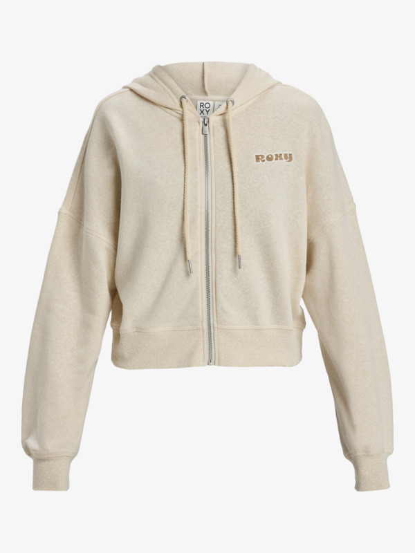 5 Never Better Heather - Full Zip Hoodie for Women Beige ERJFT04961 Roxy