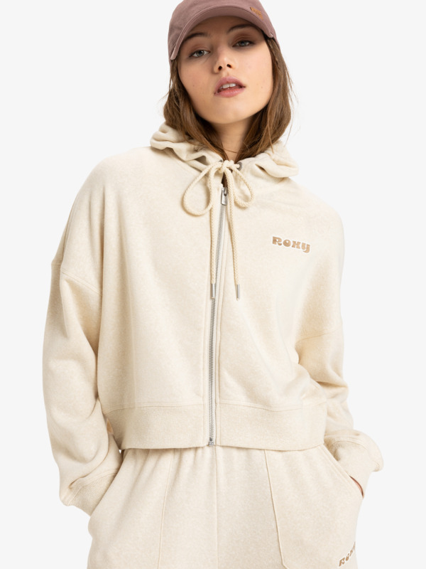 0 Never Better Heather - Full Zip Hoodie for Women Beige ERJFT04961 Roxy