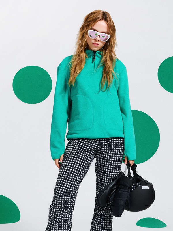 0 Moonrising - Couche intermédiaire technique pour Femme Vert ERJFT04972 Roxy