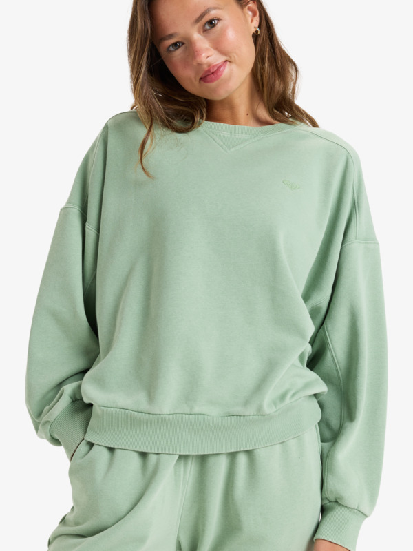 0 Oasis Haze Ii - Sudadera de cuello redondo para Mujer Verde ERJFT04978 Roxy