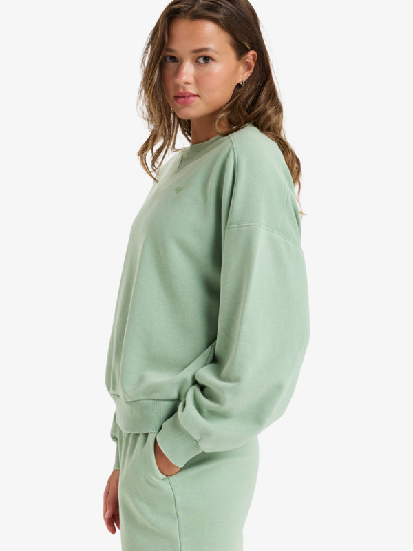 1 Oasis Haze Ii - Sudadera de cuello redondo para Mujer Verde ERJFT04978 Roxy