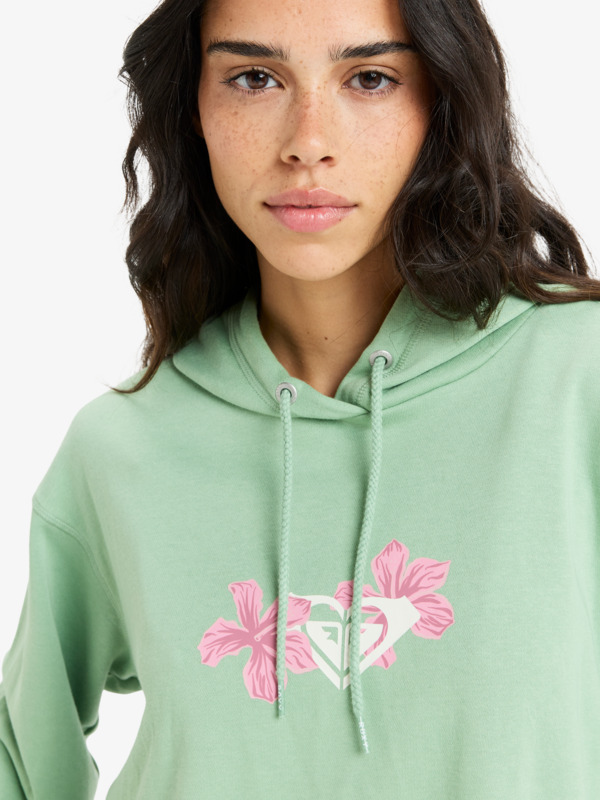 4 Hibiscus Heart - Sweat à capuche pour Femme Vert ERJFT04980 Roxy