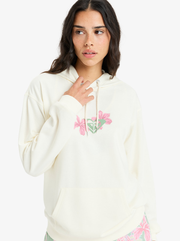 0 Hibiscus Heart - Kapuzenpulli für Frauen Weiss ERJFT04980 Roxy