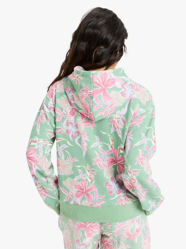 3 Hibiscus Island - Sudadera con capucha y cremallera para Mujer Verde ERJFT04981 Roxy