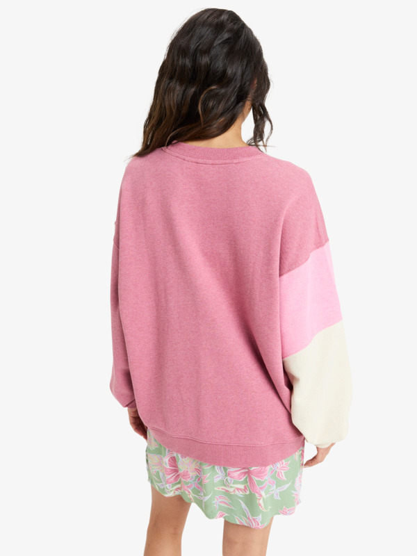 3 Happy Daize - Crew Neck Sweatshirt for Women Pink ERJFT04982 Roxy