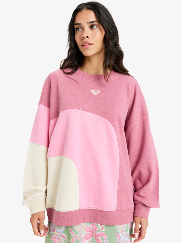 0 Happy Daize - Crew Neck Sweatshirt for Women Pink ERJFT04982 Roxy