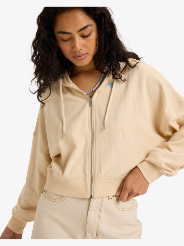 0 Never Better - Zip-Up Hoodie for Women Beige ERJFT04988 Roxy