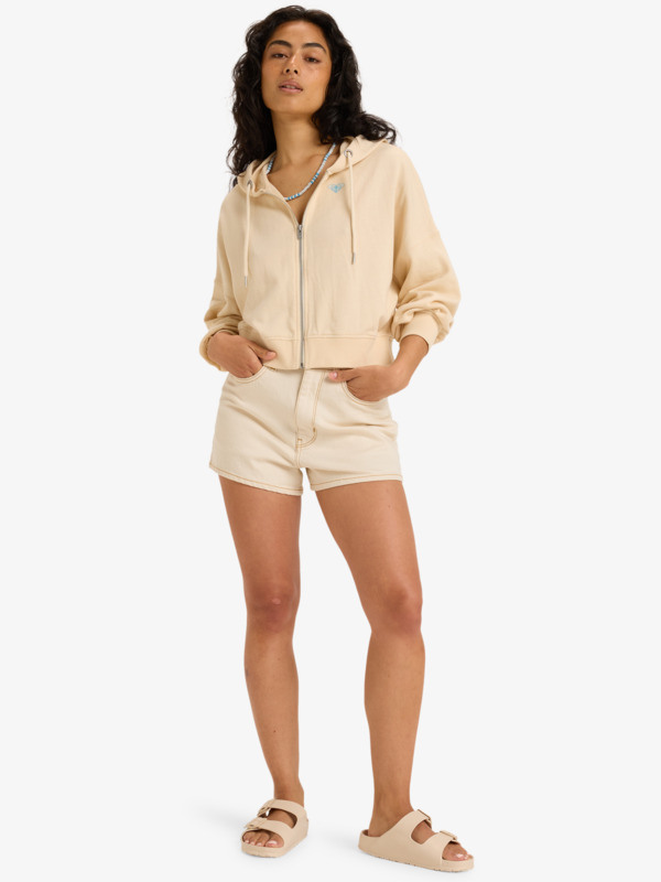 3 Never Better - Zip-Up Hoodie for Women Beige ERJFT04988 Roxy