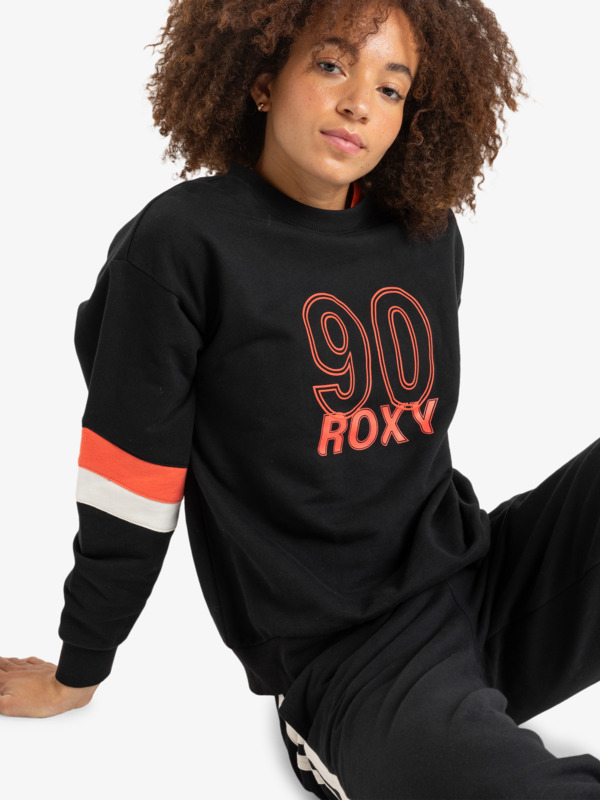 0 Essential Energy - Crew Neck Sweatshirt para Mulher Preto ERJFT04994 Roxy