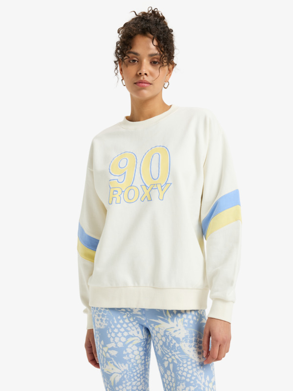 1 Essential Energy - Crew Neck Sweatshirt for Women White ERJFT04994 Roxy