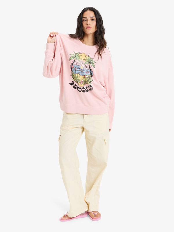 2 Lineup - Crew Neck Sweatshirt for Women Pink ERJFT04997 Roxy