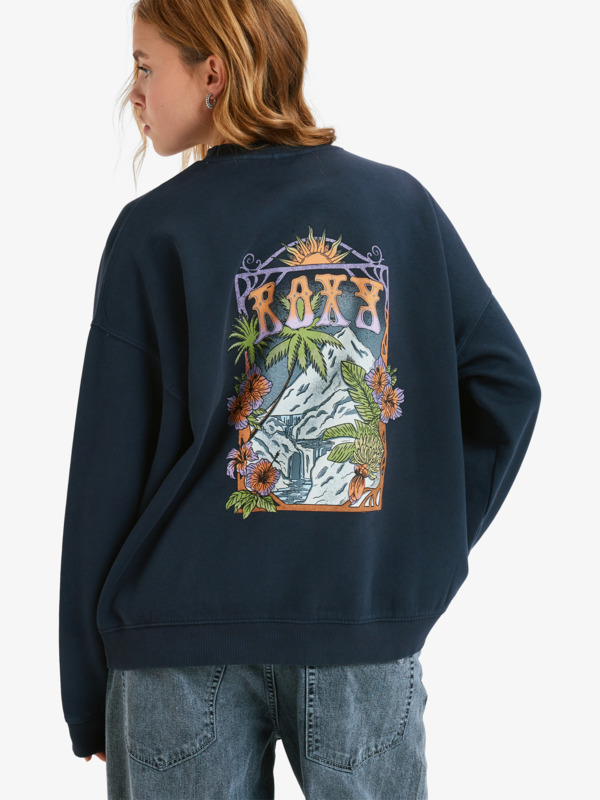 5 Lineup Oversized - Oversized Sweatshirt With Vintage Wash Effect for Women Black ERJFT05005 Roxy