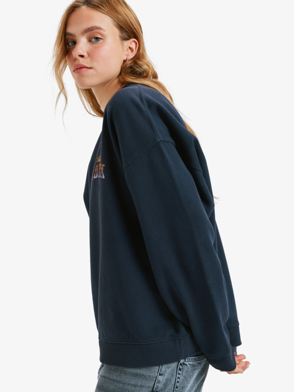 1 Lineup Oversized - Oversized Sweatshirt With Vintage Wash Effect for Women Black ERJFT05005 Roxy