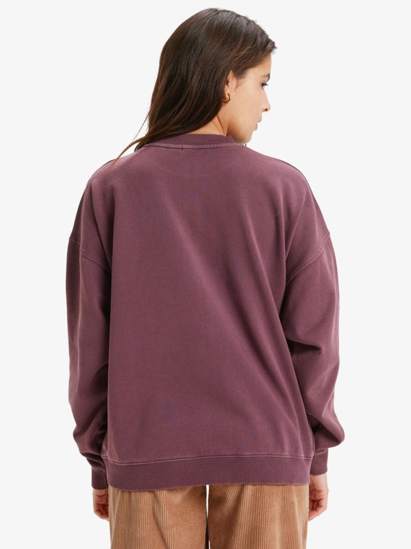 4 Lineup Oversized - Oversized Sweatshirt With Vintage Wash Effect for Women Red ERJFT05005 Roxy