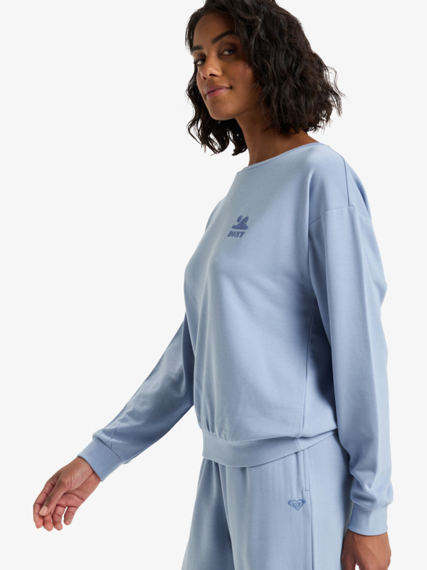 1 Surfing By Moonlight - Modal Blend Lounge Top for Women Blue ERJFT05008 Roxy