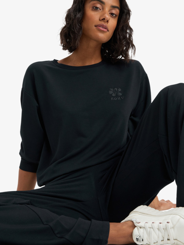 5 Surfing By Moonlight - Top lounge en mélange modal pour Femme Noir ERJFT05008 Roxy